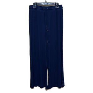 Anthropologie Daily Practice Flowy Wide Leg Pants Large Blue Pull On Loungewear